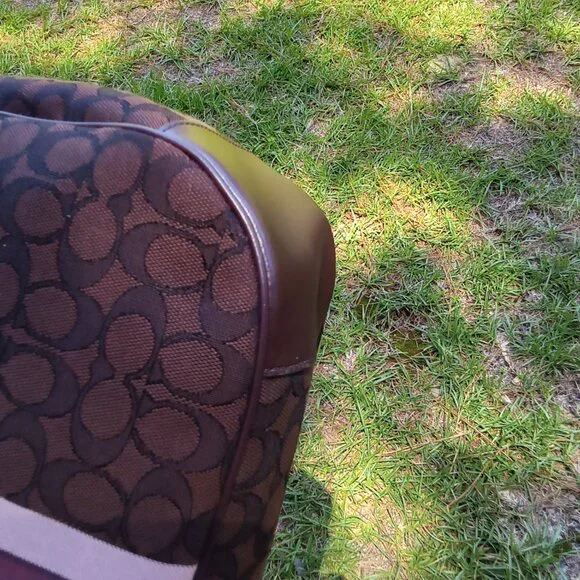 Coach Set Signature Jacquard Strips Zip Hobo Bag & Wristlet NWOT with Care Cards - Picture 9 of 13